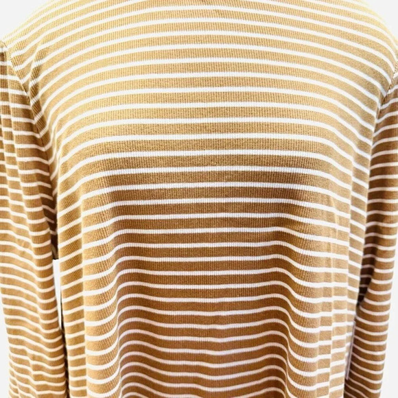 NWT CROFT & BARROW Women Long Sleeve Pullover High Neck Striped Brown Shirt 2X - Picture 4 of 15